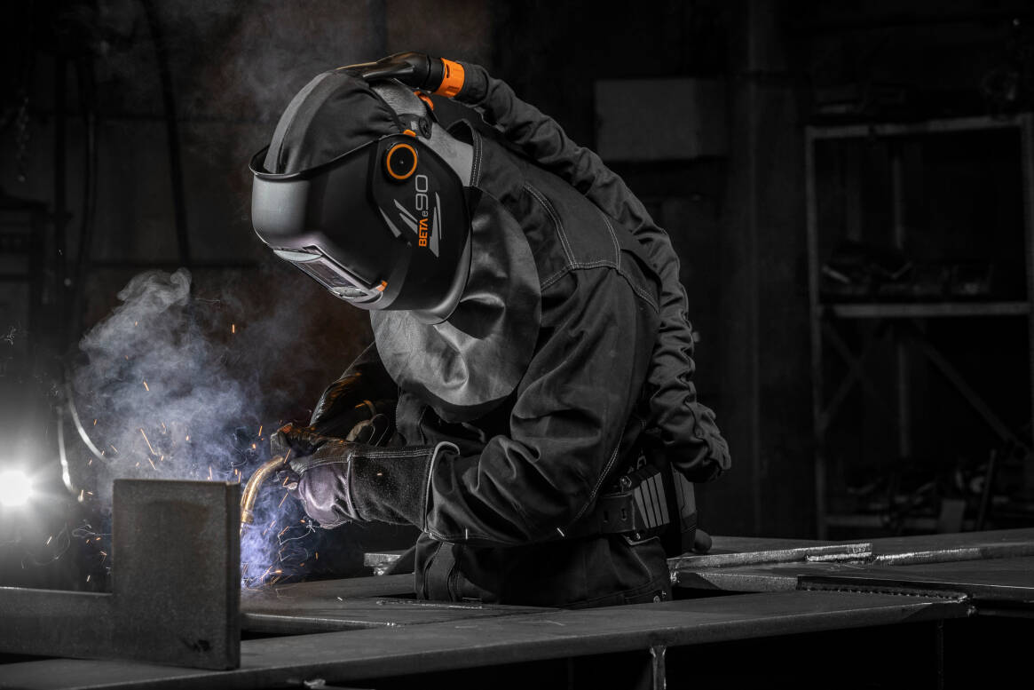 welding helmet and respirator