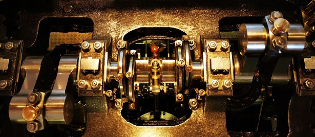 close-up of crankshaft