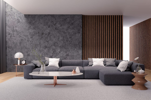 contemporaly gray living room 