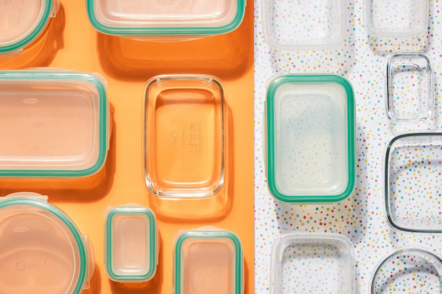 glass and plastic food containers