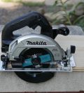 Close-up of Makita cordless circular saw
